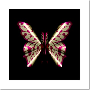 Fantasy Butterfly  with Golden Glow Wings Posters and Art